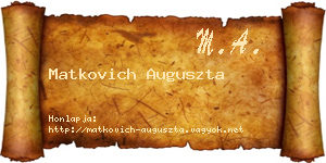 Matkovich Auguszta névjegykártya